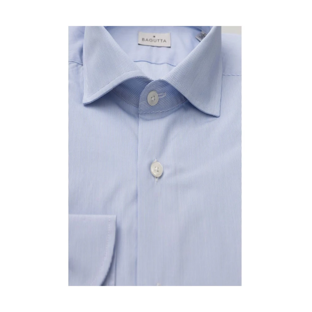 Bagutta Elegante lichtblauwe katoenen overhemd met Franse kraag Blue Heren