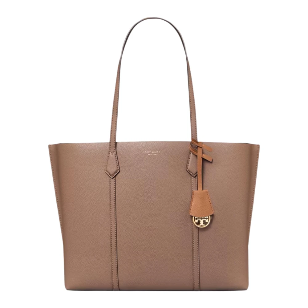 TORY BURCH Triple-Compartment Tote Clam Shell Brown Dames