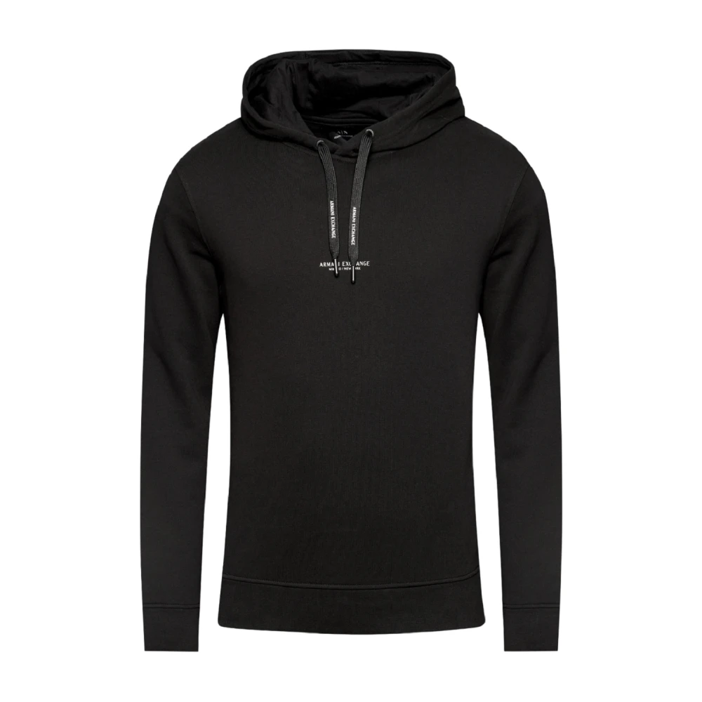 Armani Exchange Men's Black French Terry Cotton Hoodie