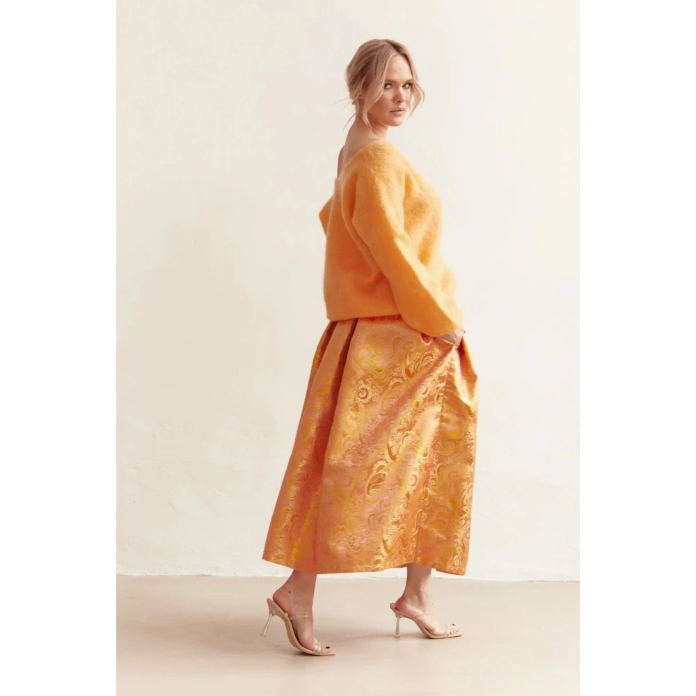 American Dreams Batik-geïnspireerde Mohair Cardigan Orange Dames