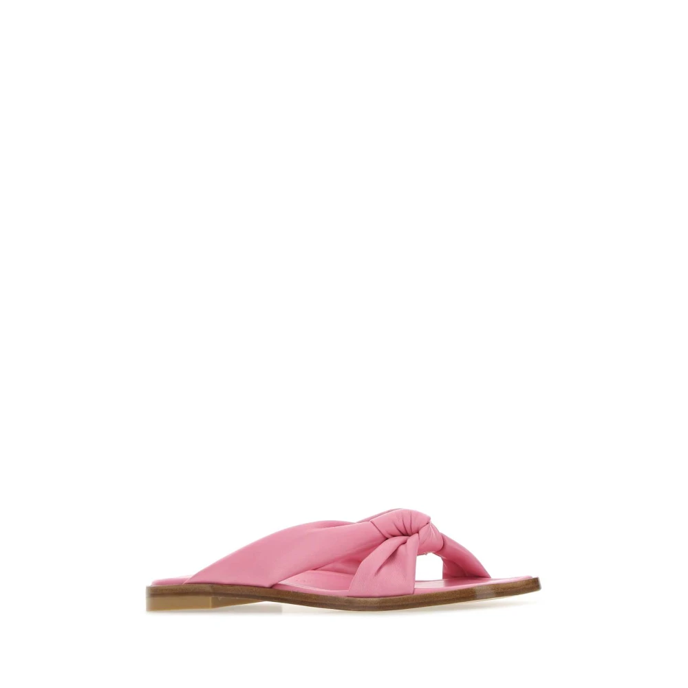 Stuart Weitzman Roze Nappa Leren Playa Slippers Pink Dames