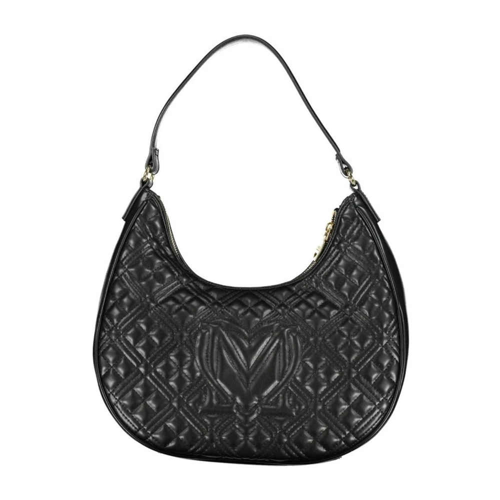 Moschino Zwarte Schoudertas met Interne Zakken Black Dames