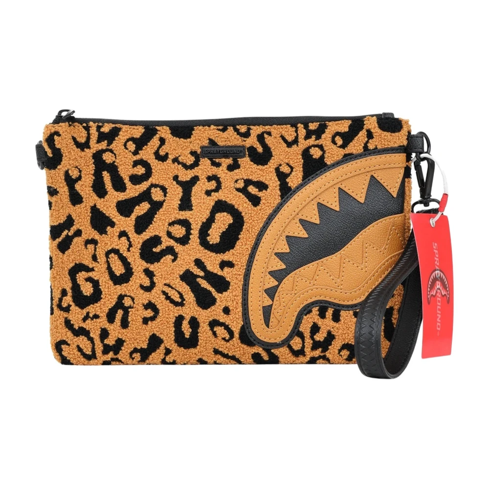 Sprayground Cheetah Chenille Beige Clutch Tas Beige Dames