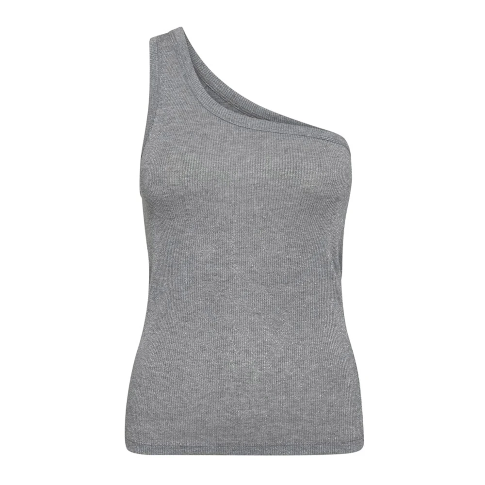 Co'Couture Asymmetrische Glitter Tank Top Gray Dames