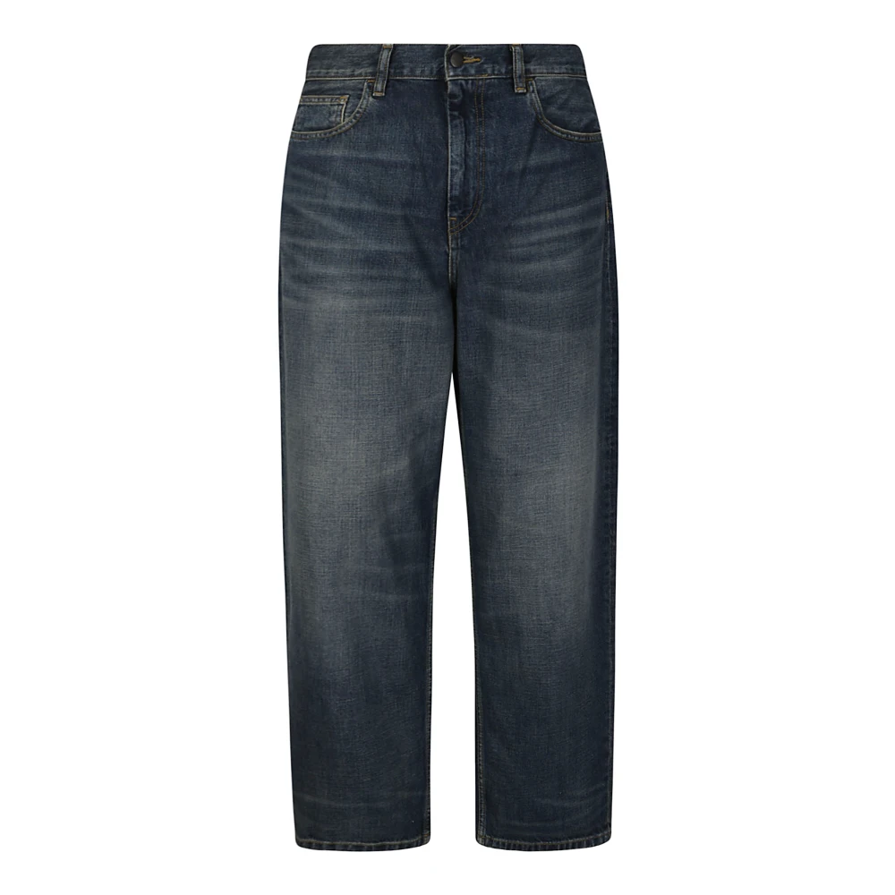 Carhartt WIP Wijde katoenen jeans met zakken Blue Dames
