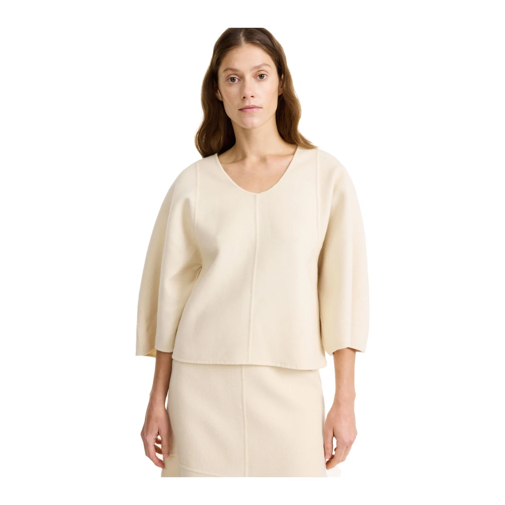 By Malene Birger Parel Wollen Blouse By Herenne Birger White Dames