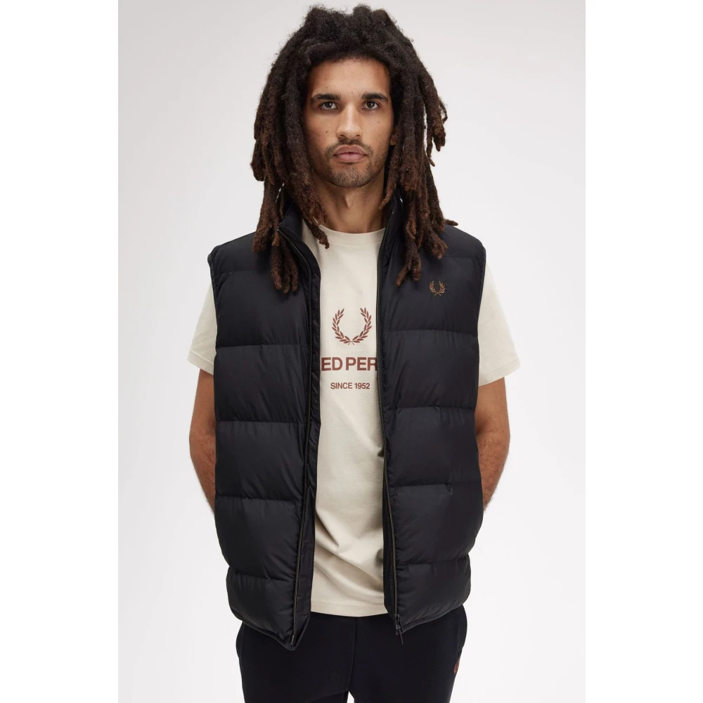Fred Perry Zwarte Geïsoleerde Gilet Vest Black Heren