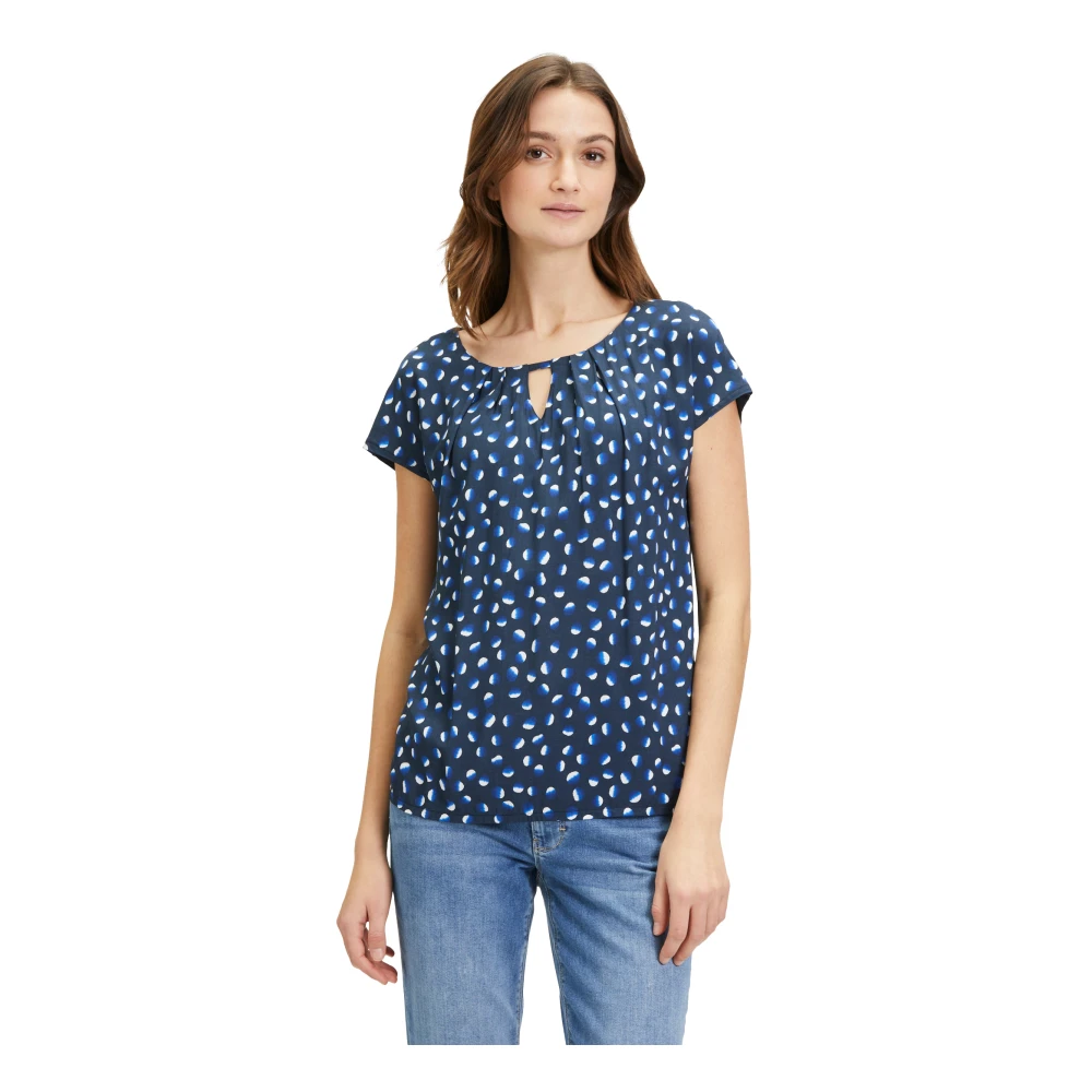 Betty & Co Polkadot Blouse Shirt Blue Dames