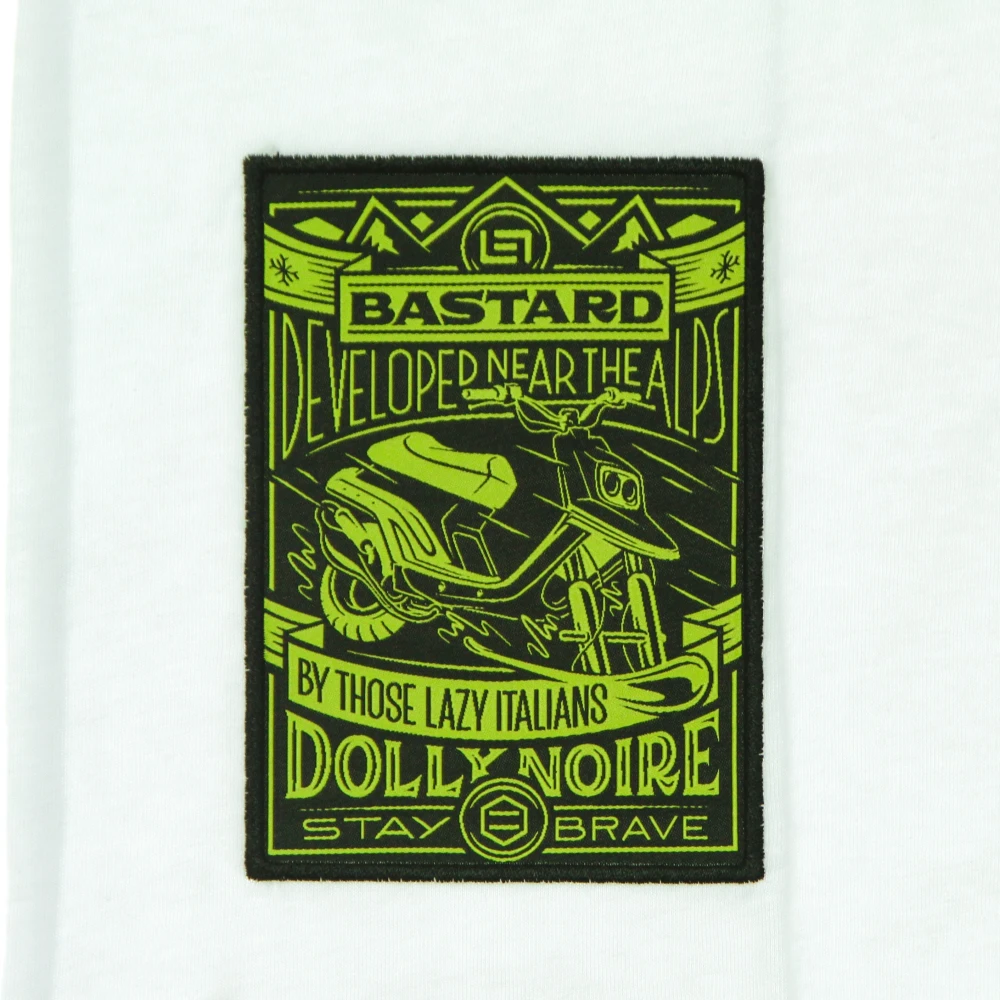 Dolly Noire Witte Tee met Geborduurde Logo's White Heren