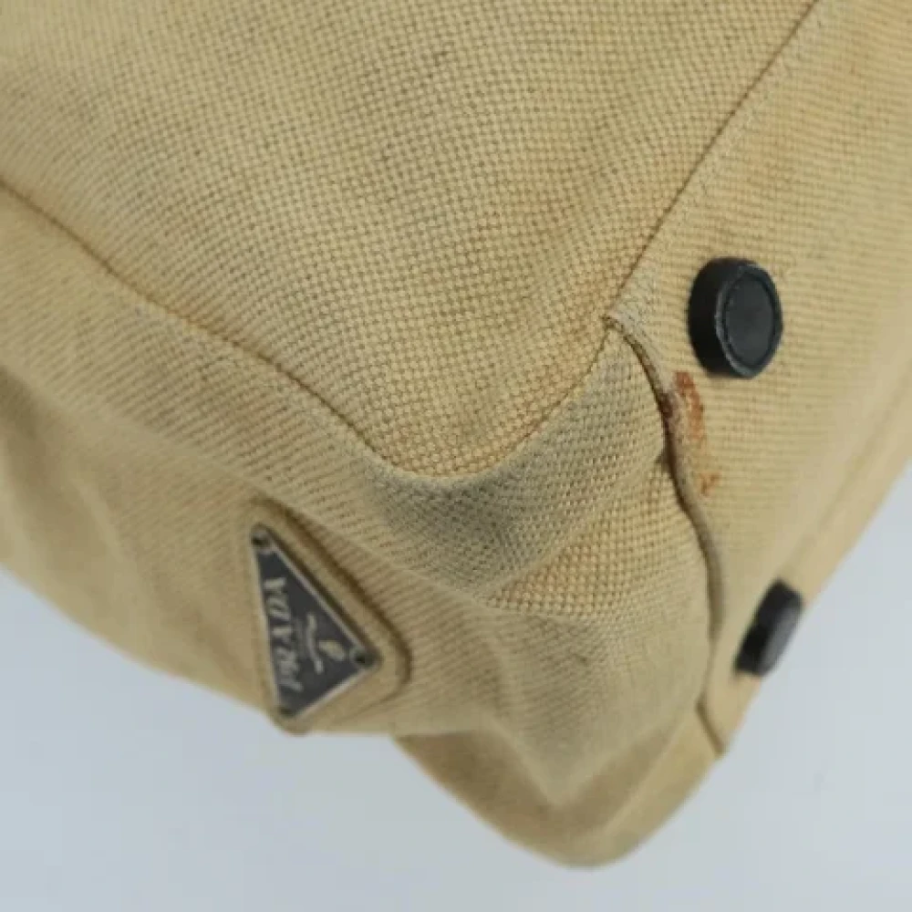 Prada Vintage Pre-owned Canvas prada-bags Beige Dames