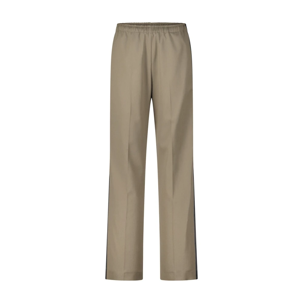MM6 Maison Margiela Groene broek met zijstreepdetail Green Dames