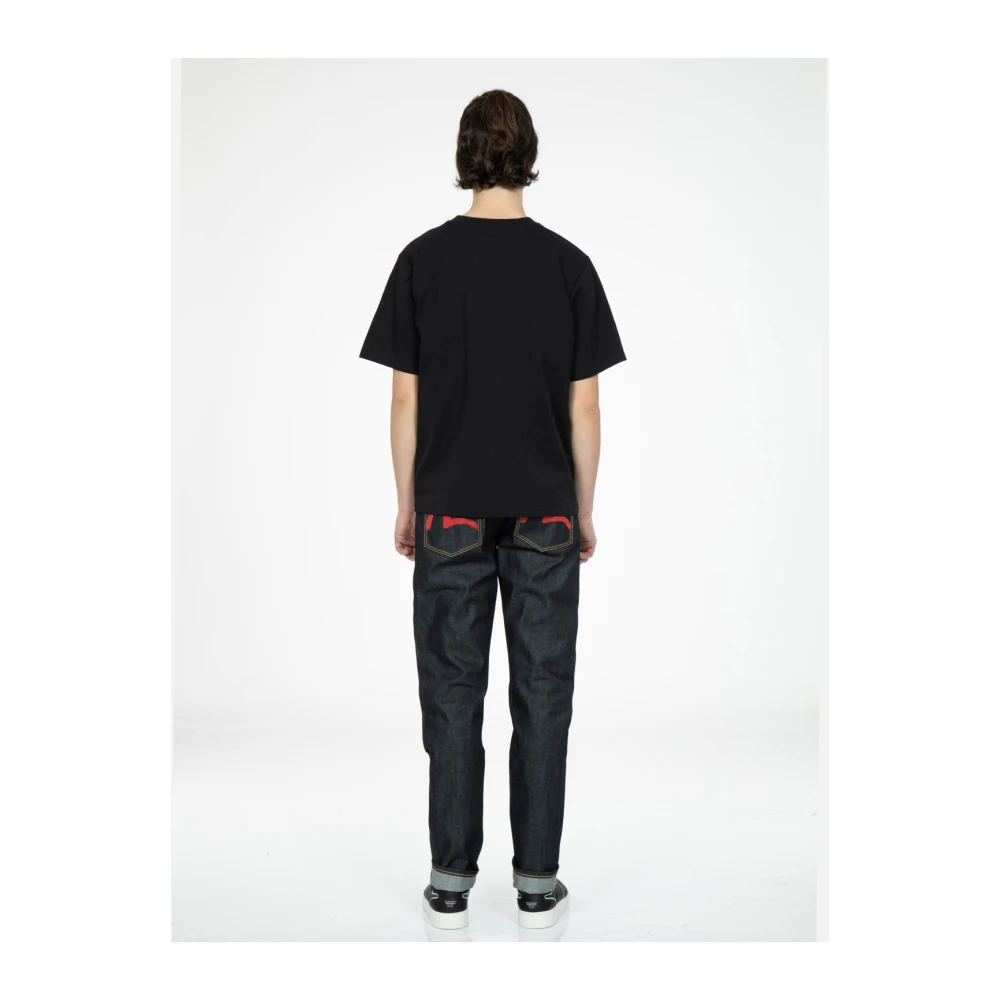 Evisu Zwarte korte mouw T-shirt Black Heren