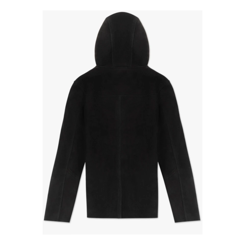 Giorgio Brato Luxe Shearling Hoodiejas in Donker Houtskool Black Heren