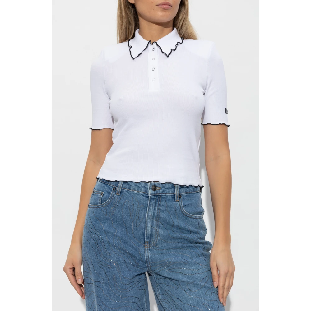 Rotate Birger Christensen Ribgebreide Top White Dames