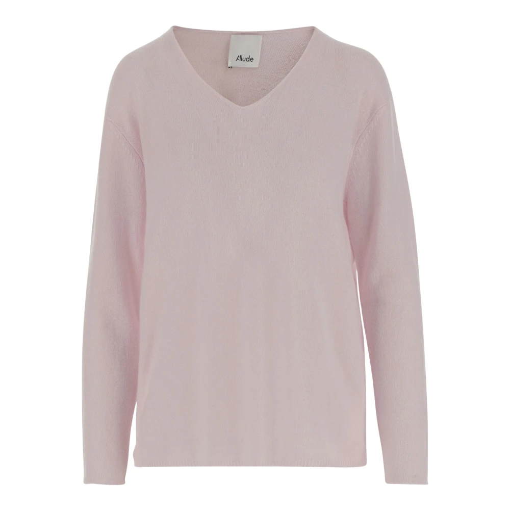 Allude Cashmere V-hals trui Pink Dames