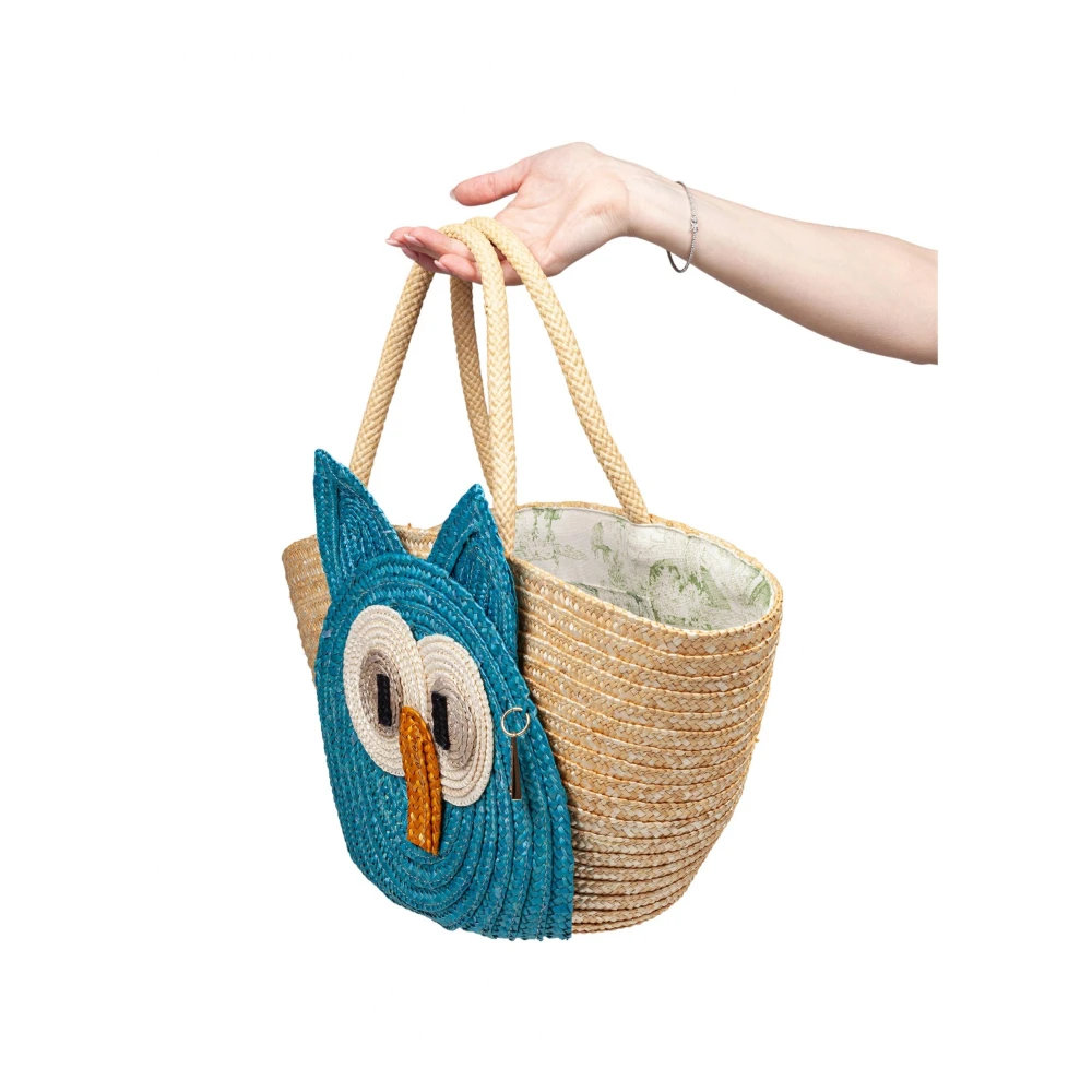 La Milanesa Raffia Handtas in Natuur & Turquoise Multicolor Dames