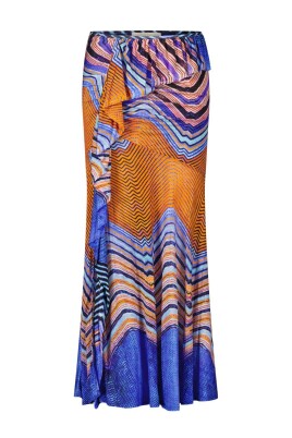 feminine-ruffle-skirt-with-abstract-pattern