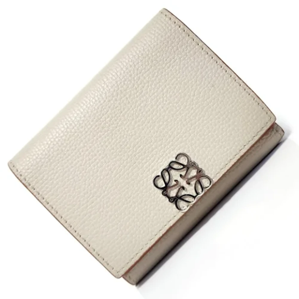 Loewe Pre-owned Leather wallets Beige Dames