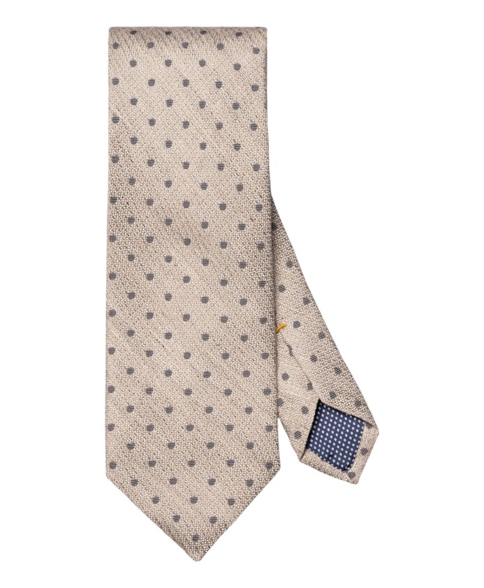 cravate-beige-a-pois-en-soie-lin