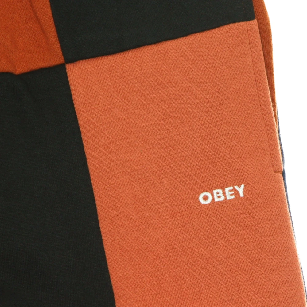 Obey Patchwork Fleece Sweatpants met Zakken Multicolor Heren