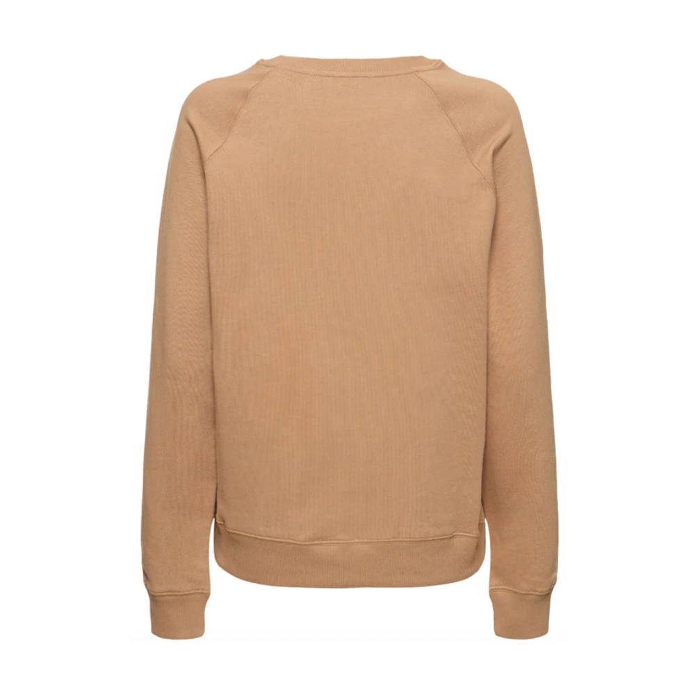 Msgm Beige Geborsteld Logo Jersey Sweater Beige Heren