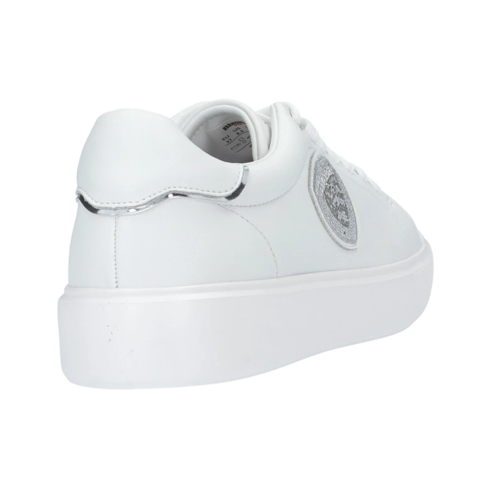 Blauer Leren Sneaker White Dames