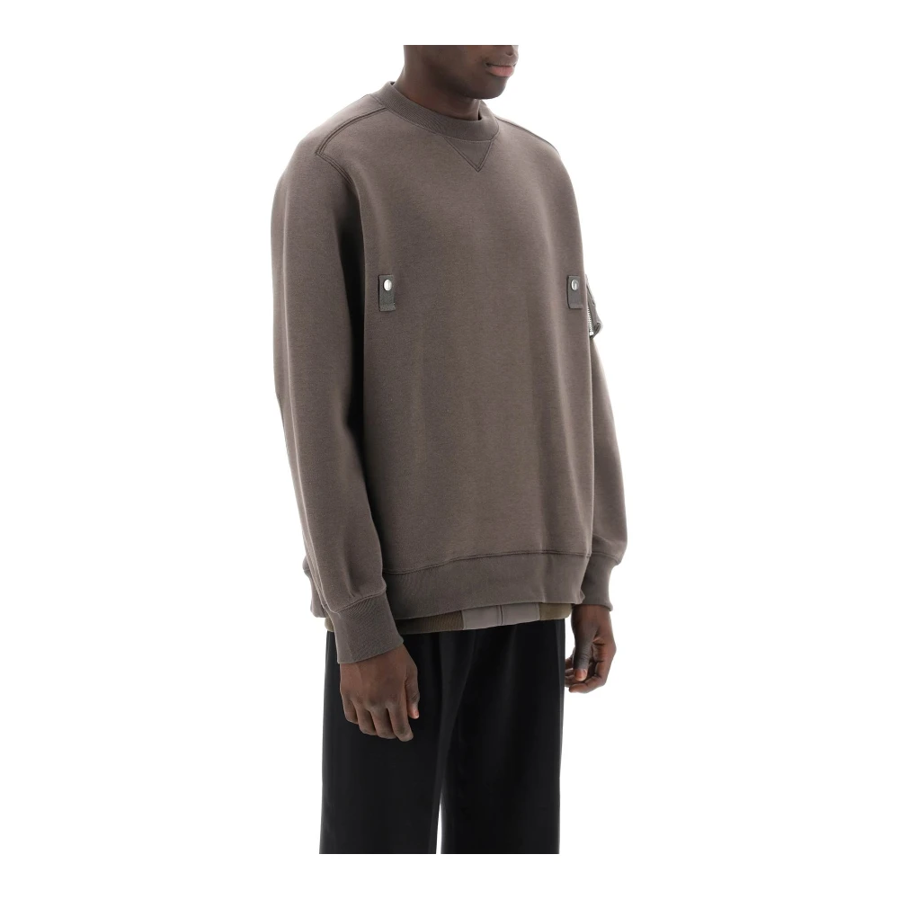 Sacai Sweatshirt met dubbele zoom Gray Heren