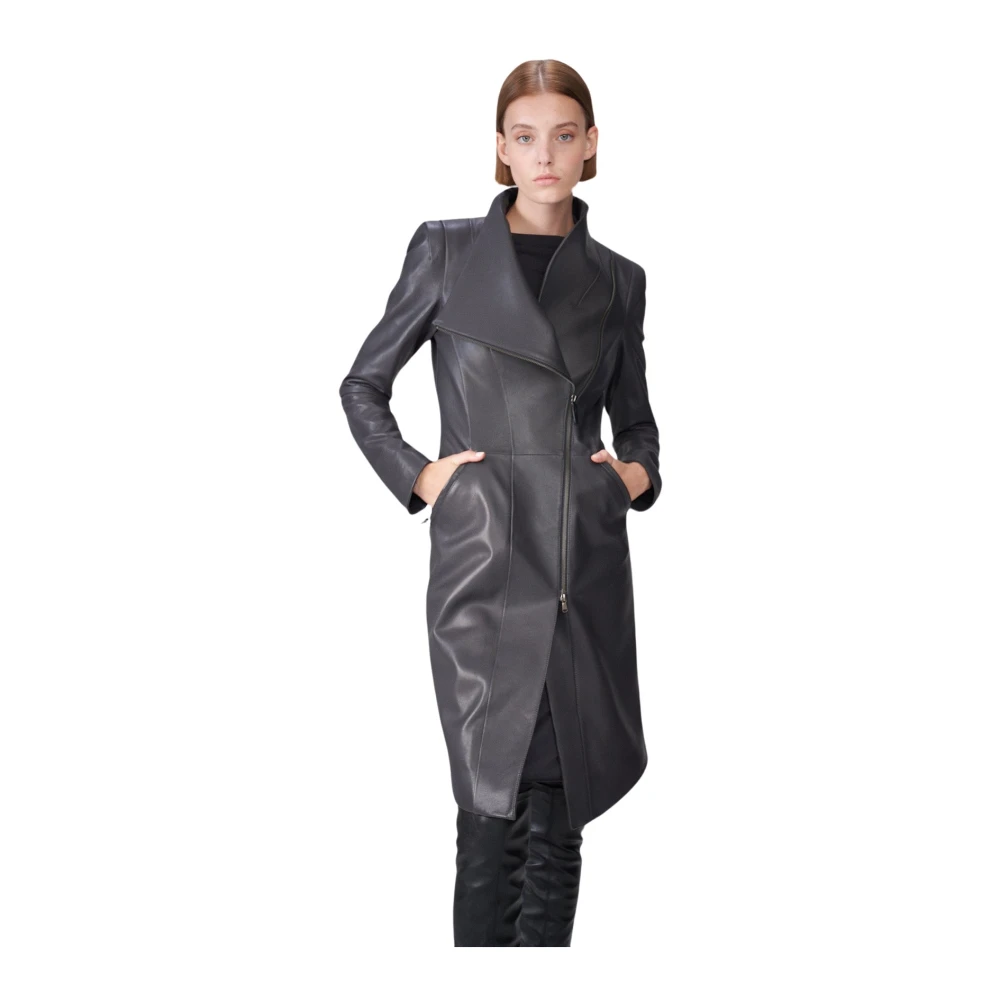 Vespucci by VSP Alyson Antraciet Leren Jas Gray Dames