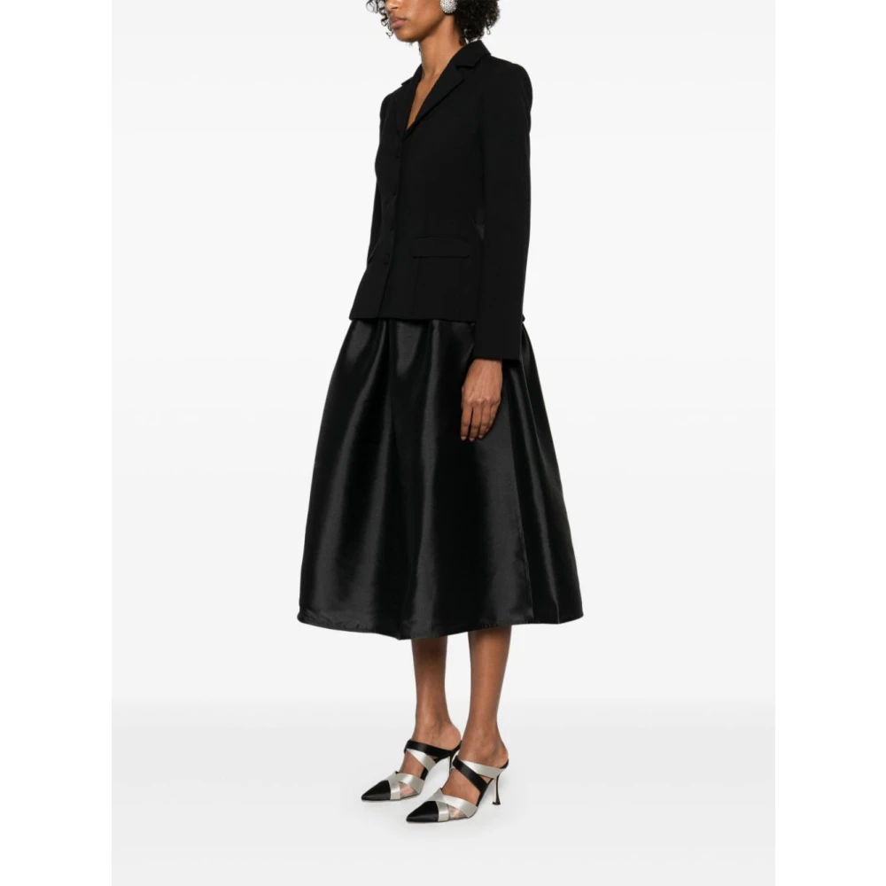Self Portrait Zwarte Jurk met Knopen en Zakken Black Dames