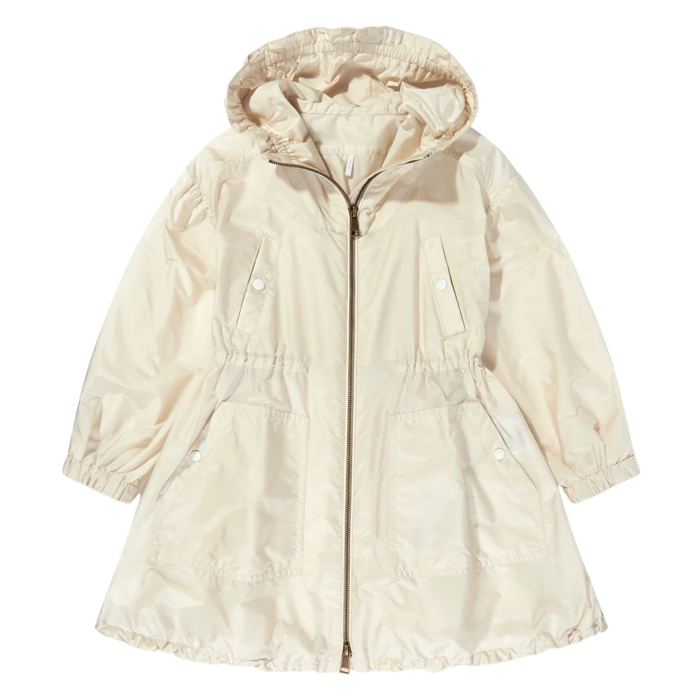 Moncler Girls Beige Light Jackets, 10 Y, Chic Bessie Long Parka