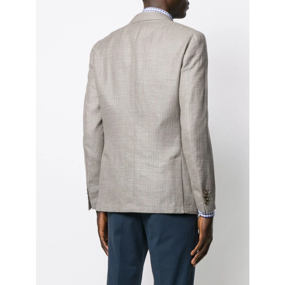 Corneliani Wol Linnen Zijden Jas Beige Heren