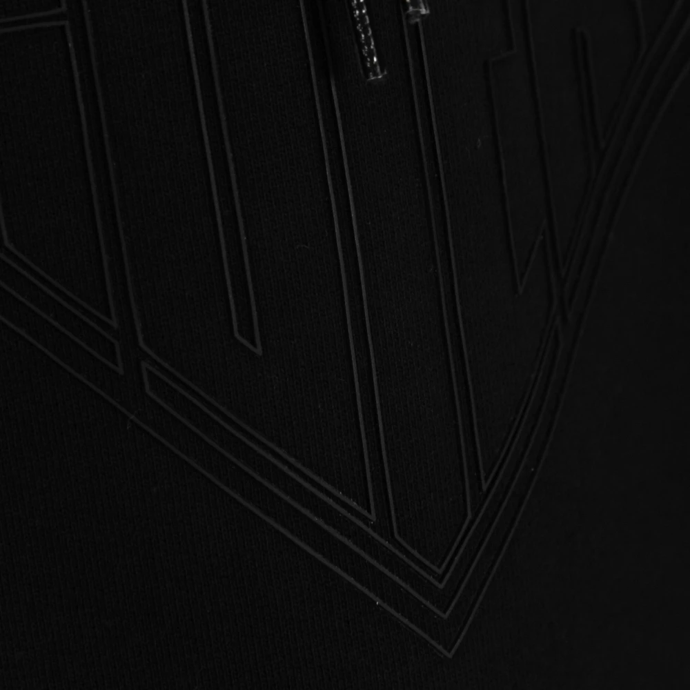 Iuter Zwarte Logo Hoodie met Zijstrepen Black Heren