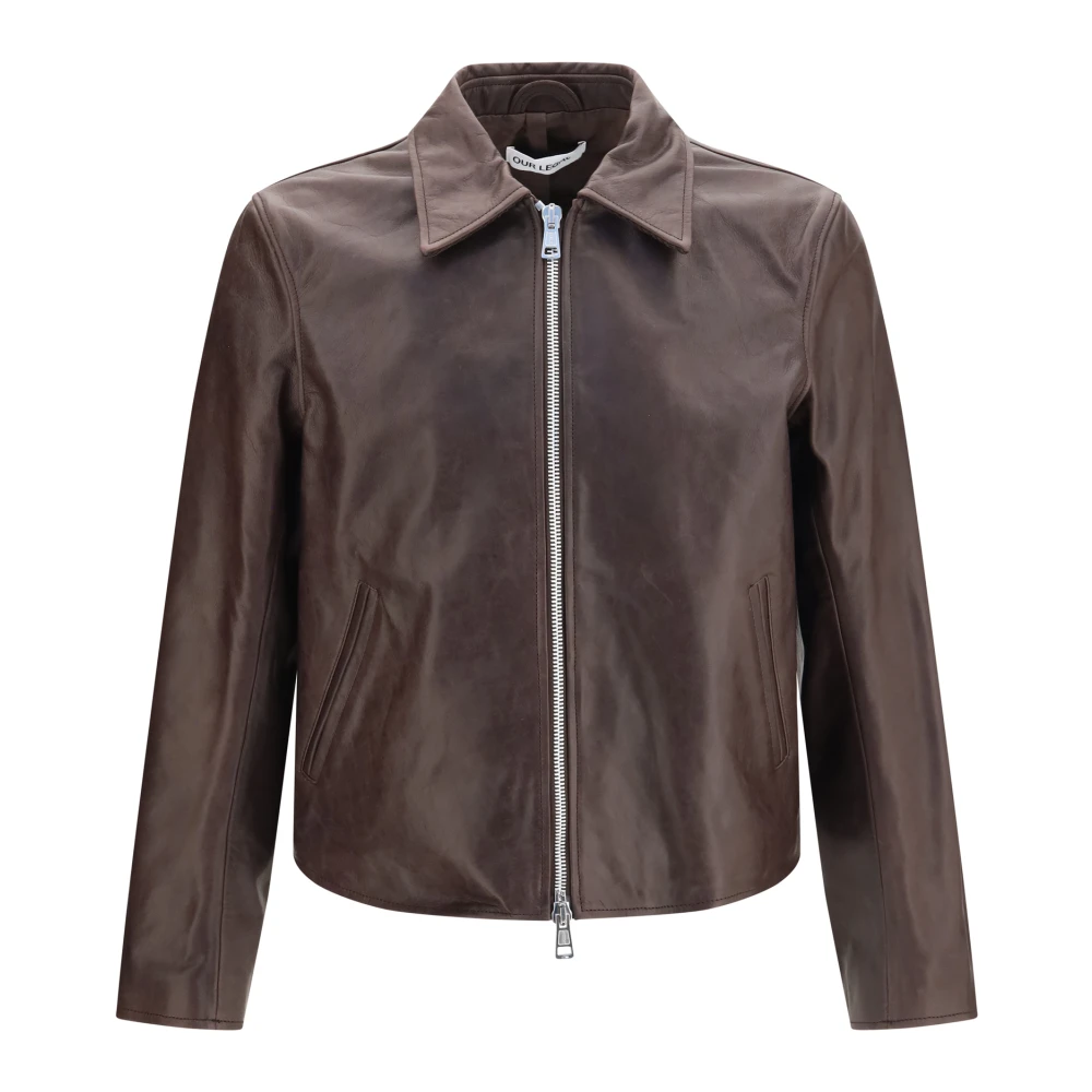 Our Legacy Uomo Marrone Giacca In Pelle - Immagine 2
