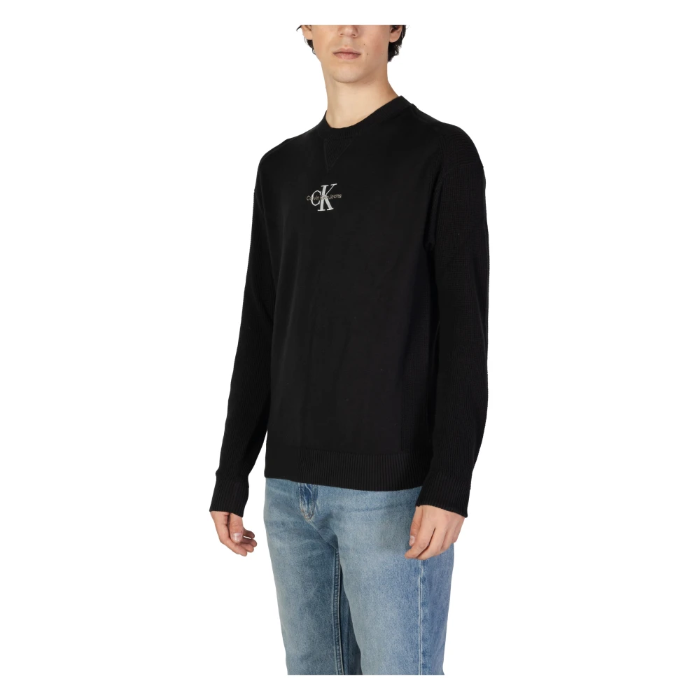 Calvin Klein Jeans Heren Katoenen Trui Collectie Herfst Winter Black Heren