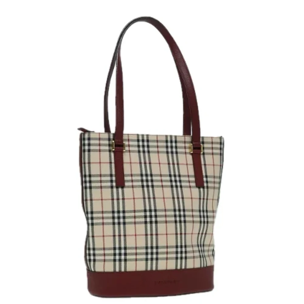 Burberry Vintage Pre-owned Canvas handbags Beige Dames