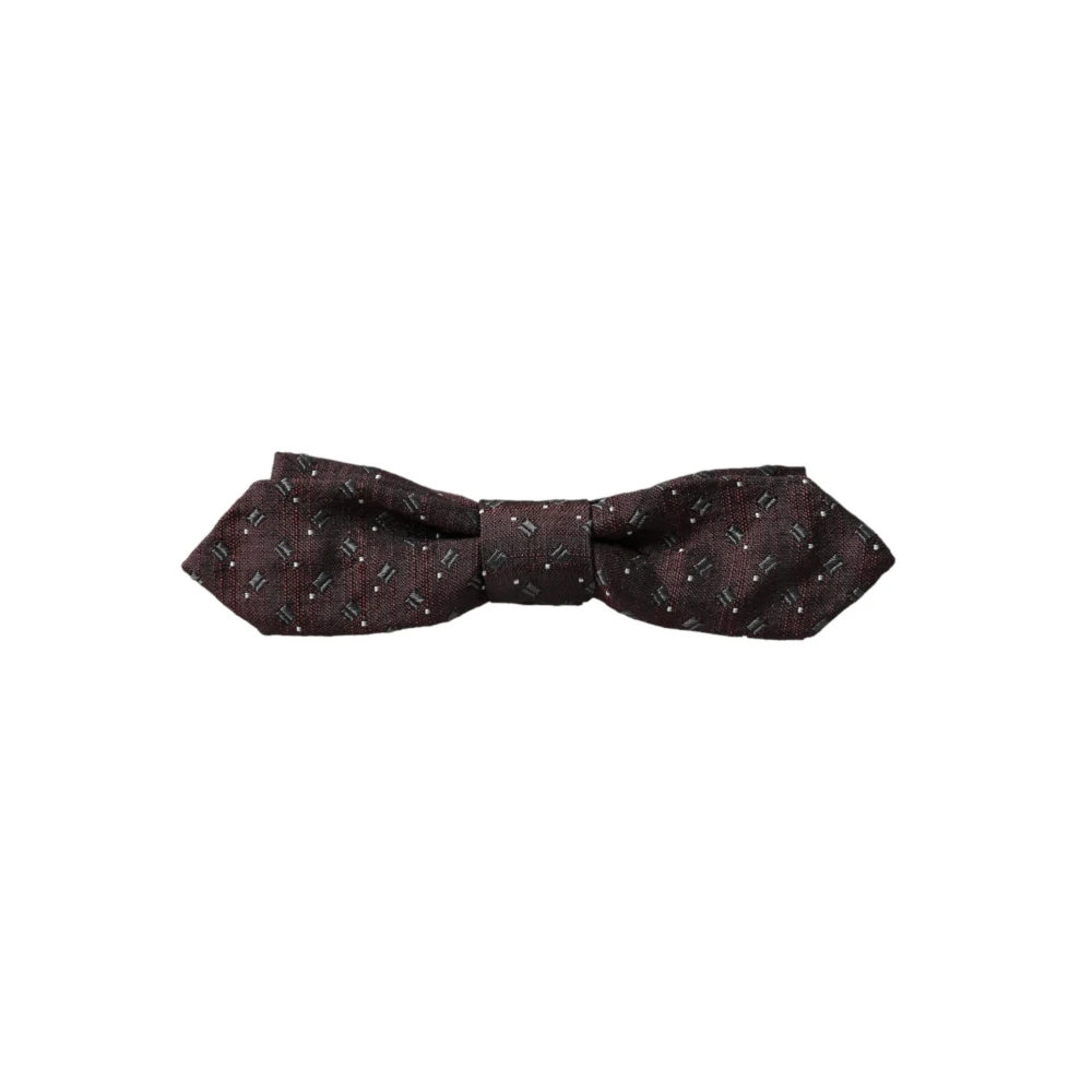 Dolce & Gabbana Gestreepte zijden vlinderdas Papillon Brown Heren