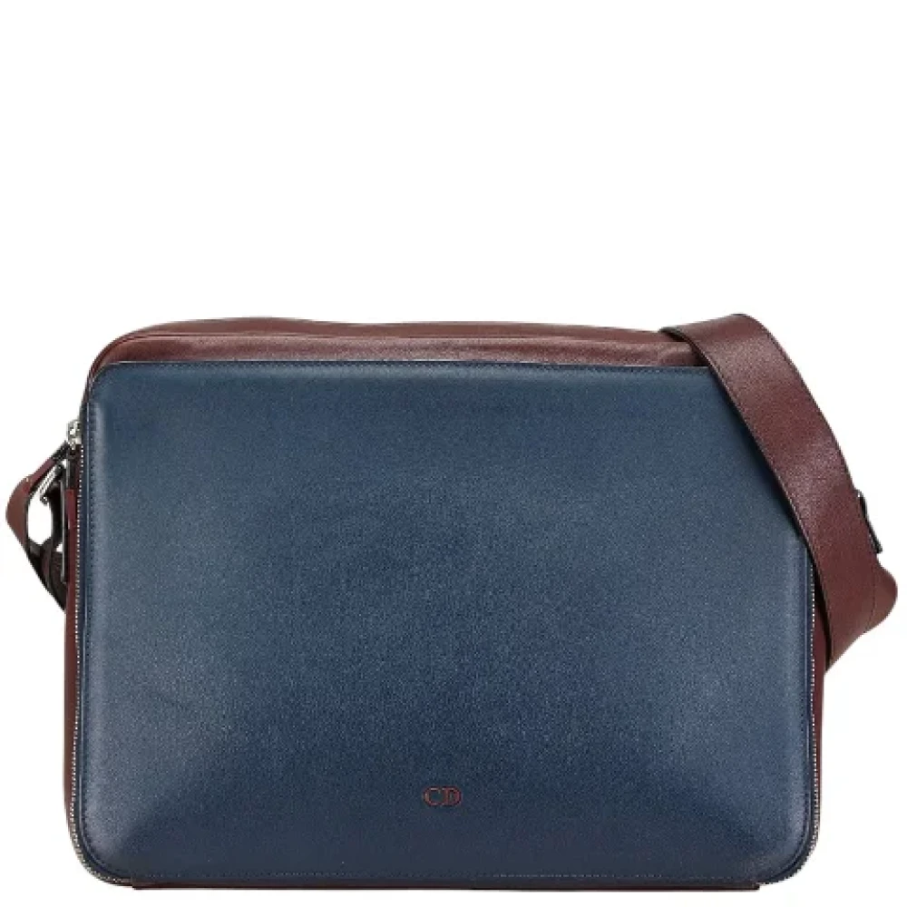 Dior Vintage Pre-owned Leather dior-bags Blue Dames