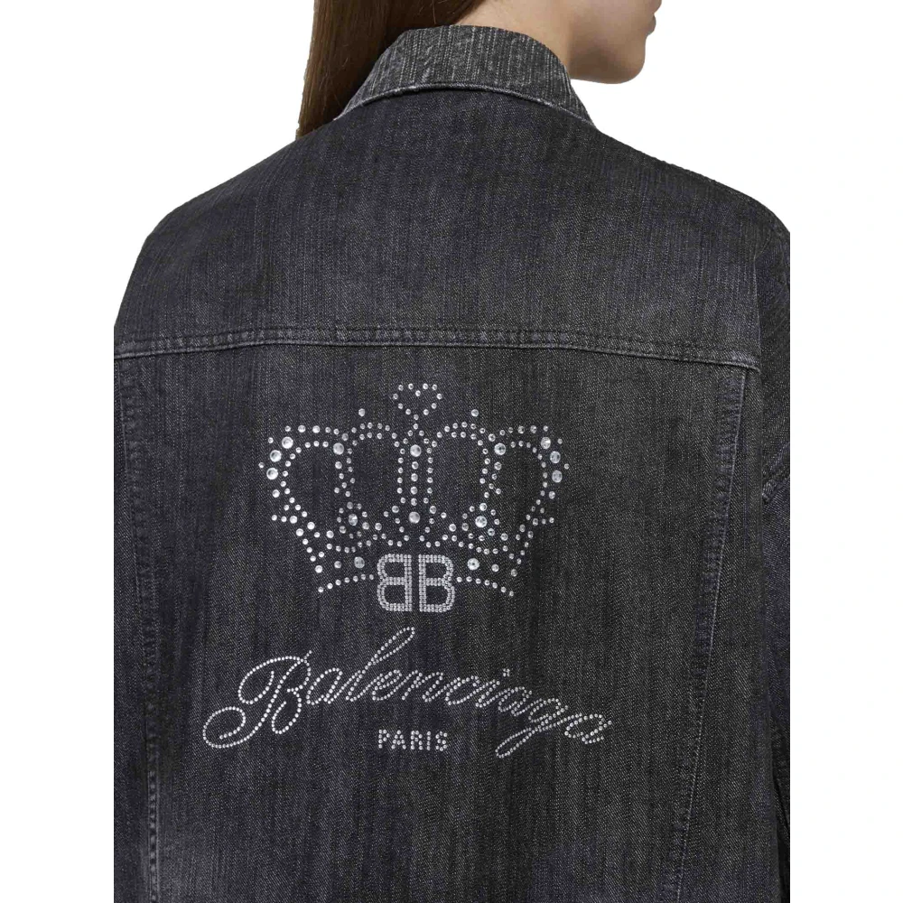 Balenciaga Oversized Unisex Denim Jacket Gray Dames