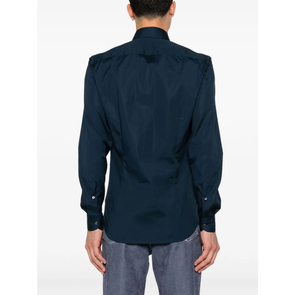 Fay Blauw Katoenmix Poplin Overhemd Blue Heren