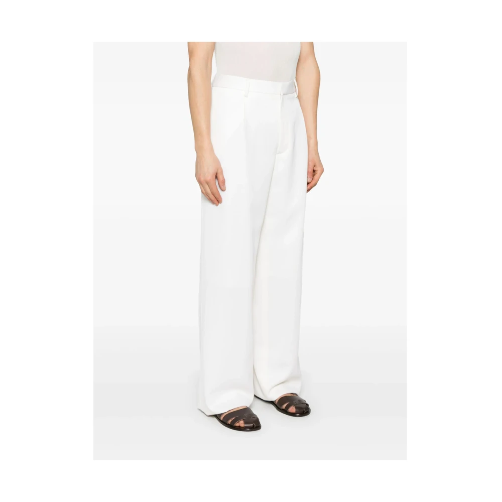 Lardini Witte broek met knoopsluiting en zakken White Heren