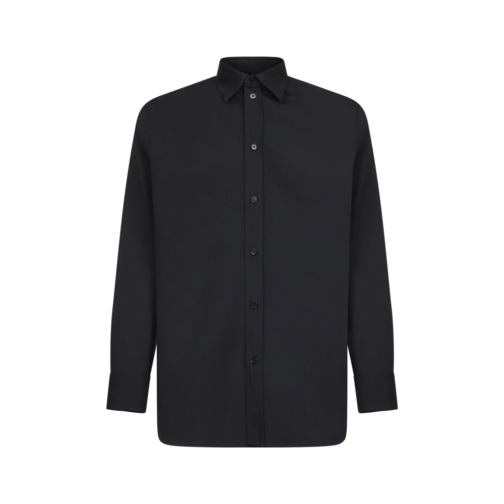 Jil Sander Herr Blå Skjortor Xl, Lätt Gabardineskjorta I Ull
