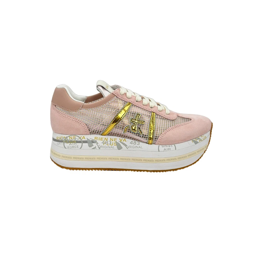 Premiata Rosa Sneaker Beth Dubbele Platform Dames Schoenen Roze