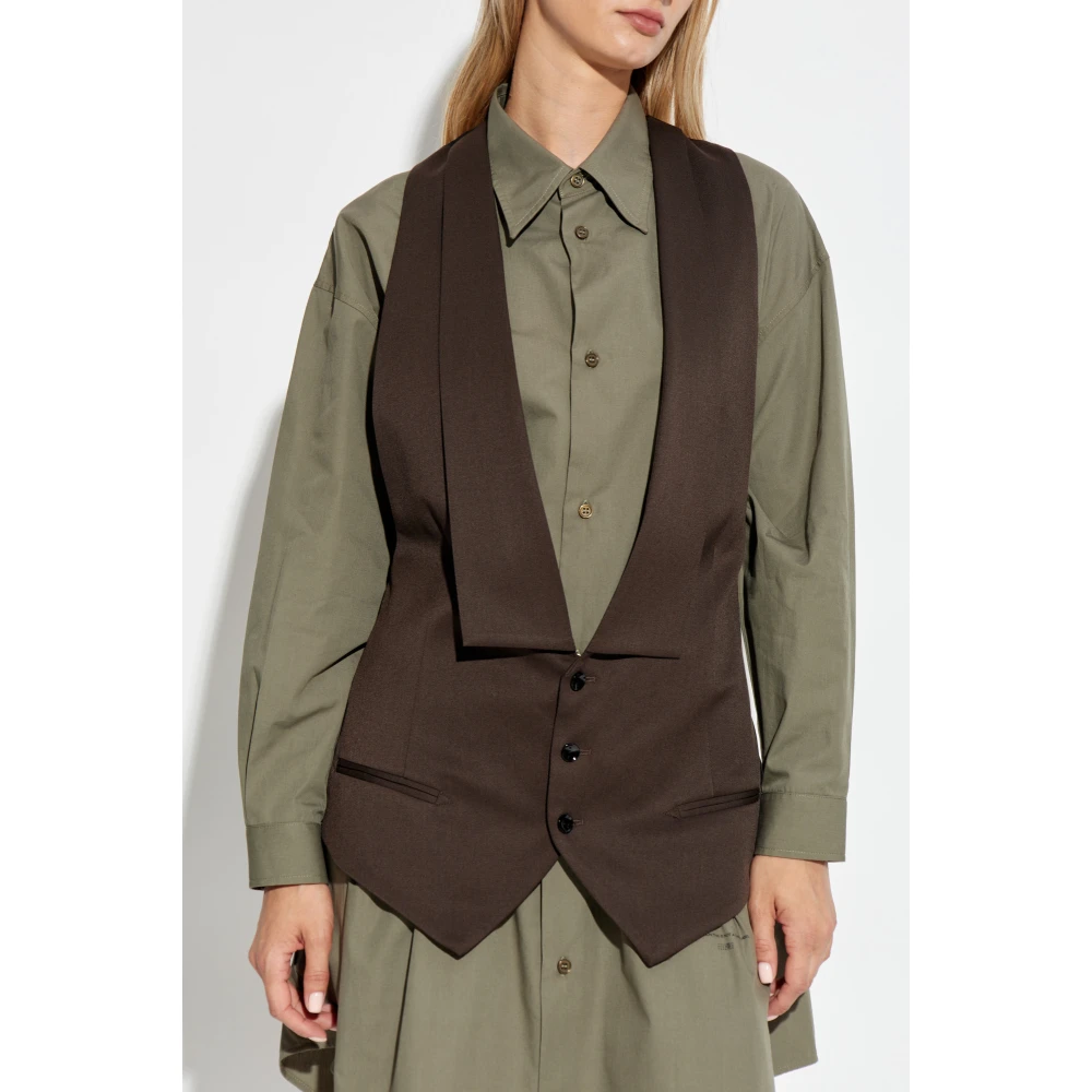 MM6 Maison Margiela Vest met verlengde snit Brown Dames