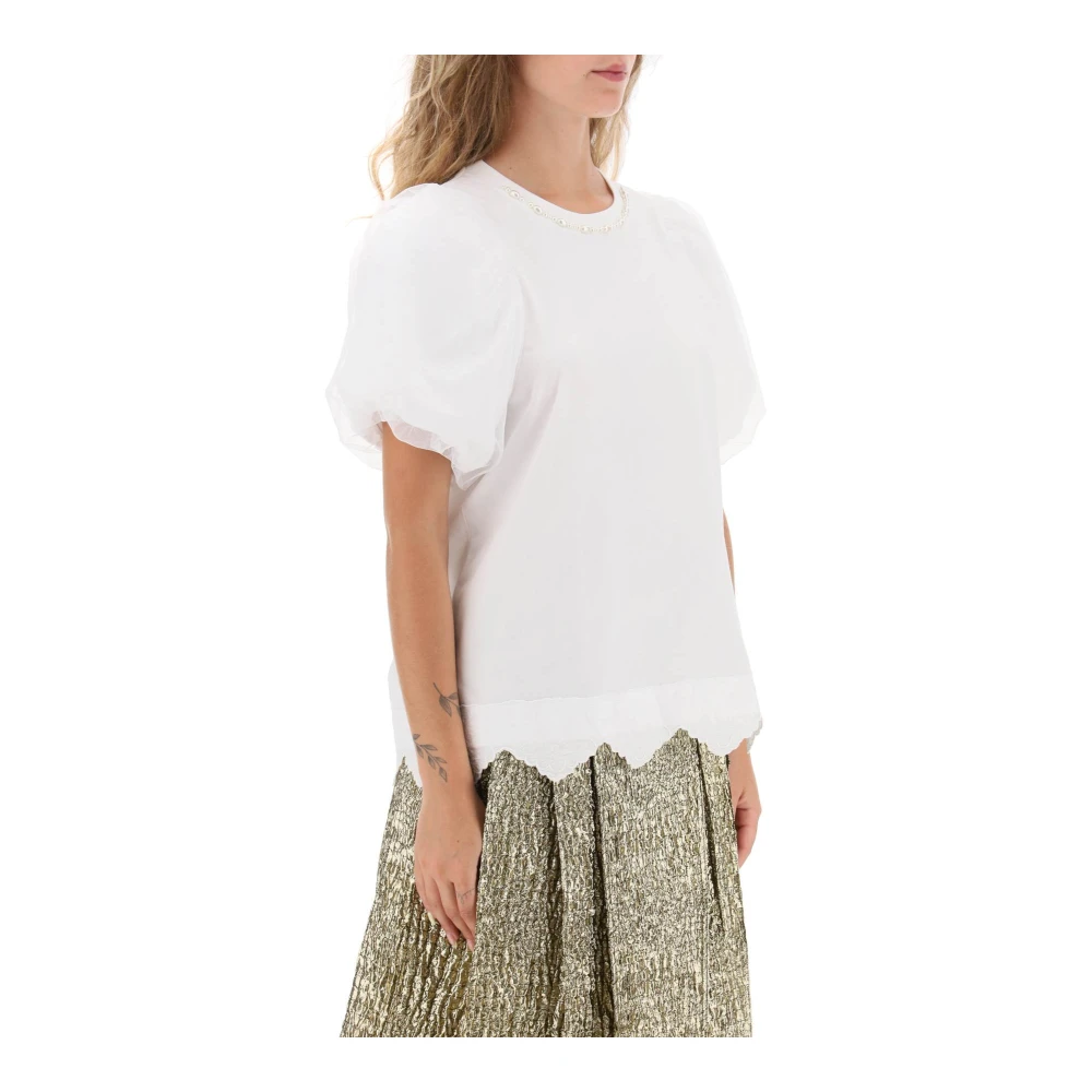 Simone Rocha T-shirt met Pofmouwen en A-lijn White Dames