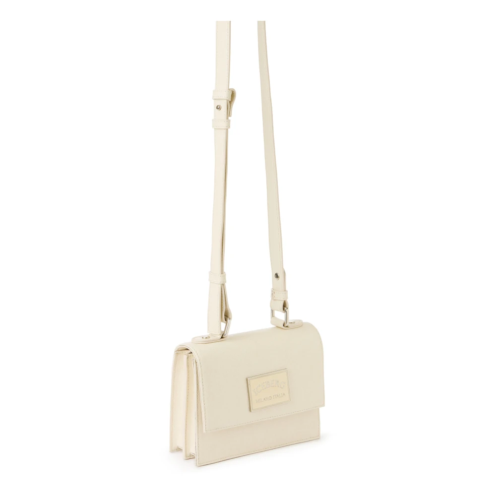 Iceberg Mini handtas met bovenhandvat in poederkleurig Saffiano leer Beige Dames