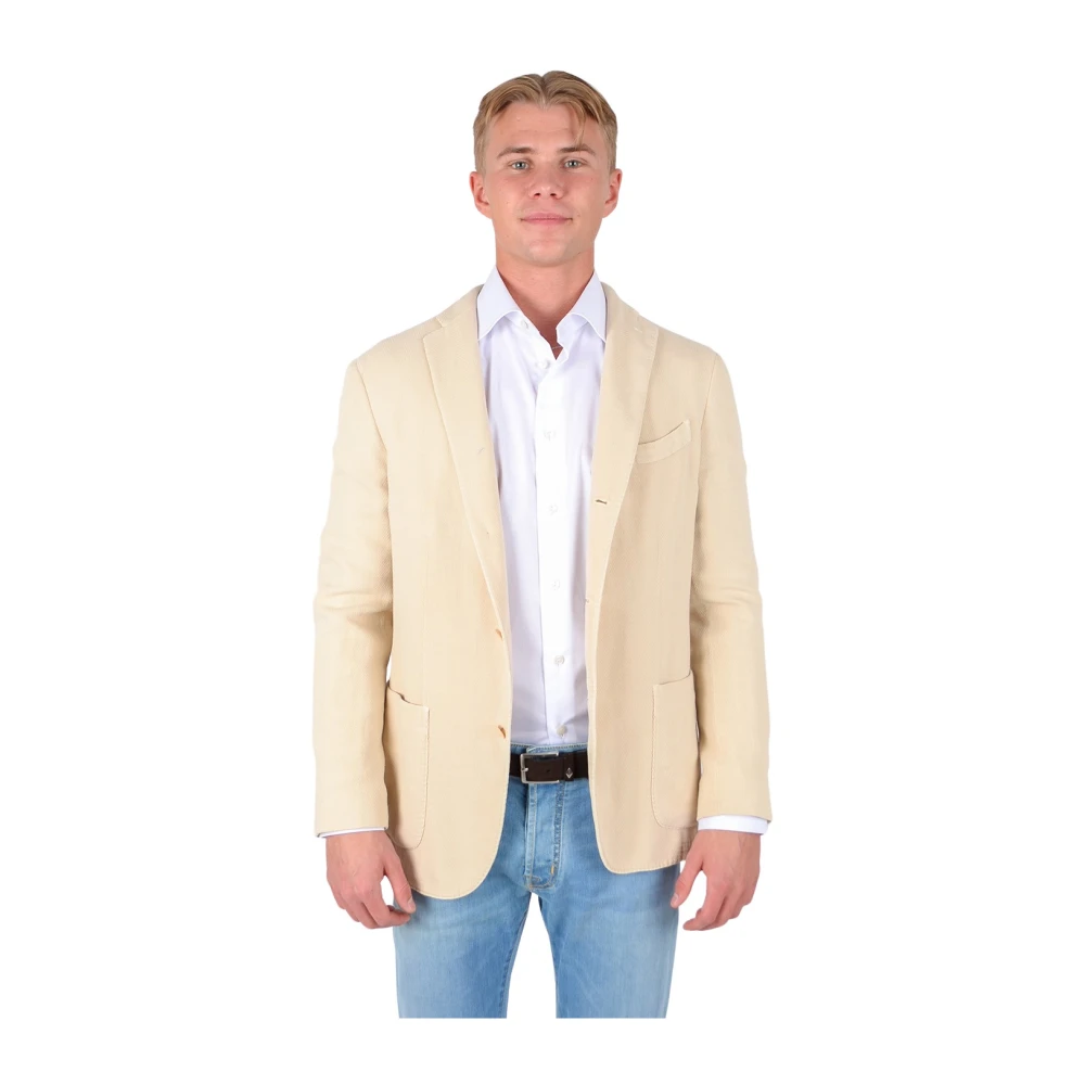 Beige Enkeltspent Blazer Håndlaget i Italia