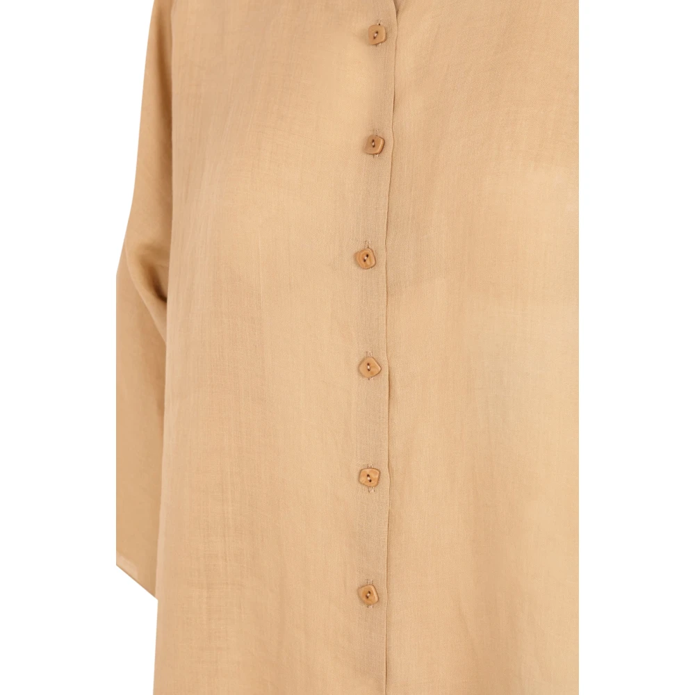 Cortana Rami Shirt Roze Kimono Mouw Beige Dames