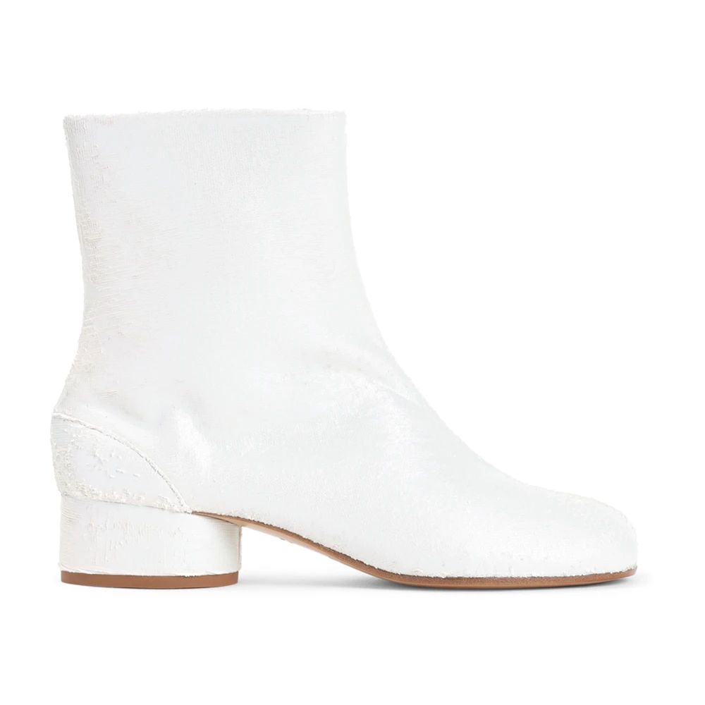 Maison Margiela Vita Pärlemor Tabi Ankelstövlar White, Dam