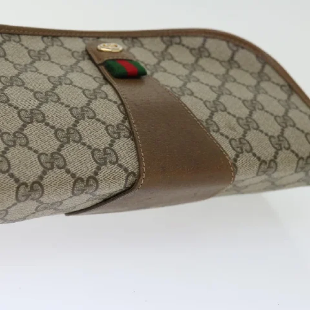 Gucci Vintage Pre-owned Leather clutches Beige Dames