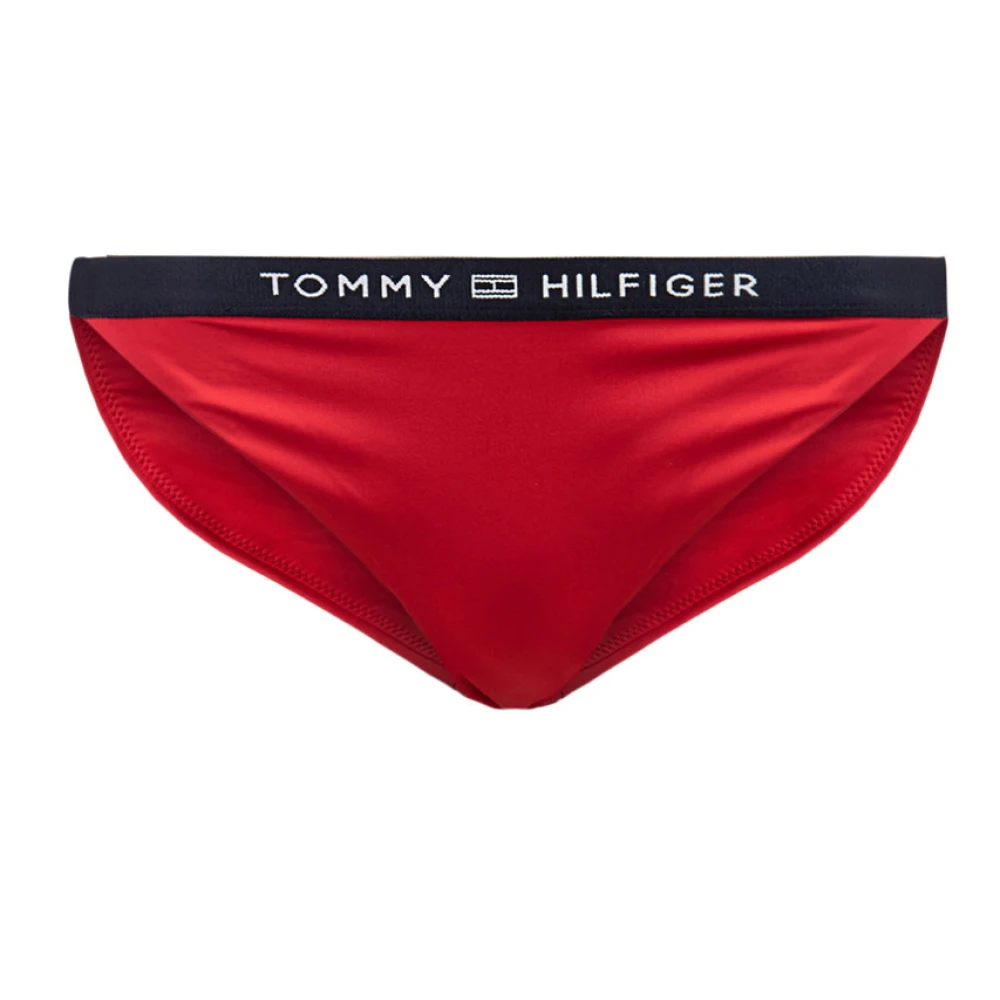 Tommy Hilfiger Gerecyclede Polyester Bikini Broek Urban Stijl Red Dames